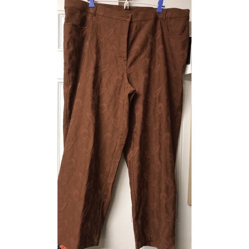 $99 Retail! NWT ATTITUDE AS1032X Business Casual Stretch Pants 20W Fashion Henna